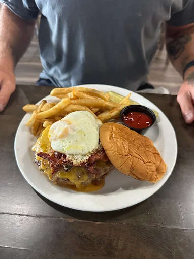 The Rise and Shine Burger, a specialty at Momma D's
