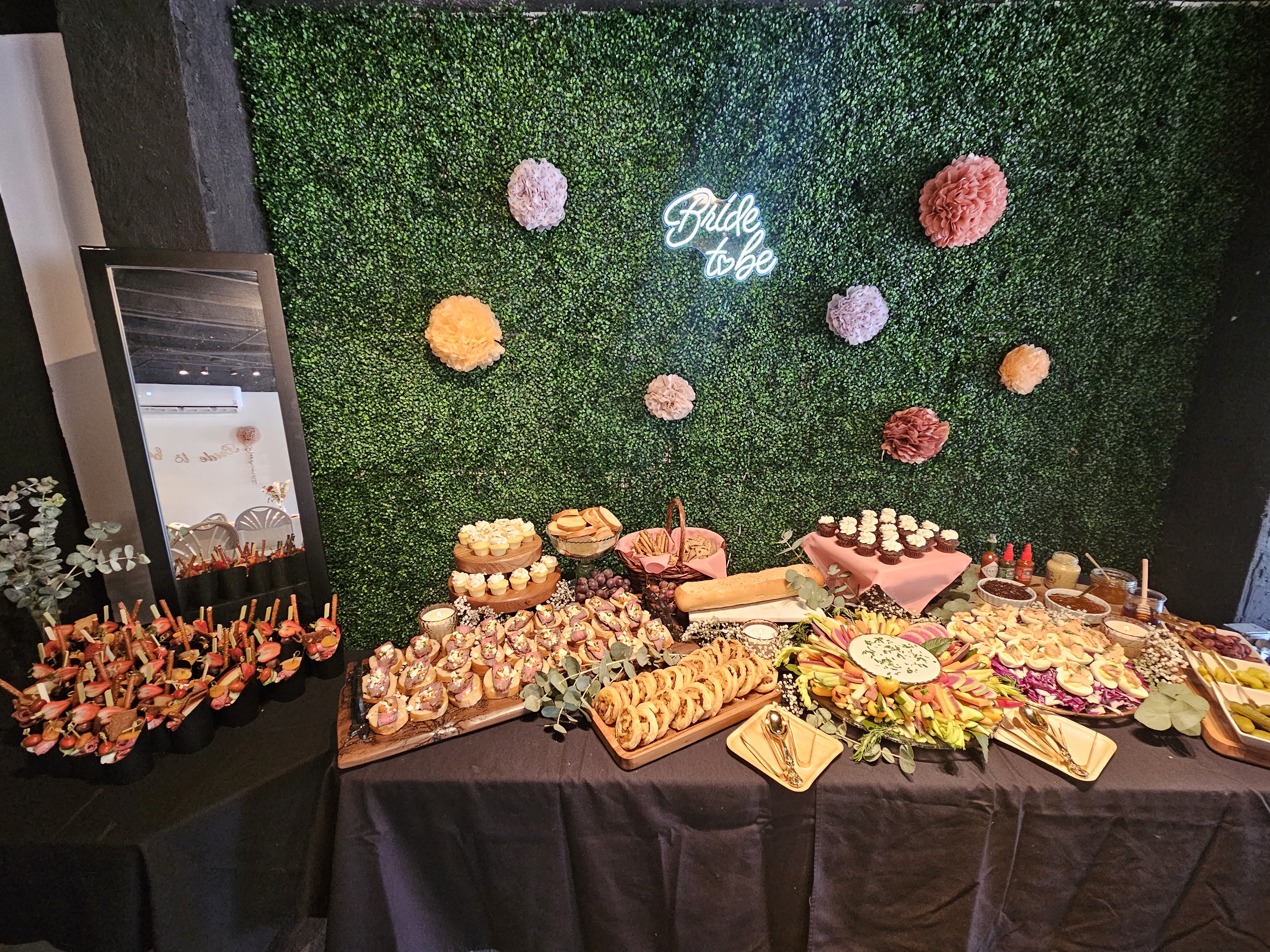 Elegant restaurant table set for a dessert spread